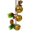 Northlight 15-Inch Pine and Gold Jingle Bell Christmas Door Hanger with Plaid Bow - 2 of 4