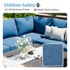 COWLOWN 7 Piece Blue Modern Metal Outdoor Furniture Sofa Set in Aluminum, Conversation Table and Chair Sets Perfect for Lawn, Backyard and Deck Areas - 3 of 4