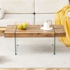 NicBex Modern Marble-Patterned Coffee Table with Tempered Glass Legs,Rectangular Tea Table,Center Table for Living Room - 3 of 4