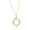 Bella Silver Sterling Silver, Pave CZ Square Necklace & Earrings Set - Gold Plated - Gold - 16+2 Inch - 3 of 4
