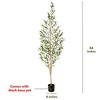 Forever Leaf 84" Artifical Olive Tree in Black Pot, Indoor Artificial Plant for Home Decor - 4 of 4