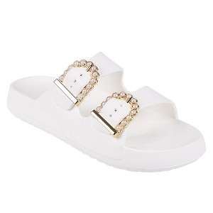 FOAMWALK Womens' Sandals - Comfortable Double Buckle Beach Slides, Everyday Women's Slide Sandals - 1 of 4