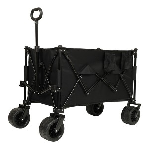 NAYSAYE Wagons Collapsible Foldable Utility Cart with All Terrain Wheels for Outdoor Adventures, Black, 37.4"*23.03"*38.98" - 1 of 4