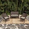 ARDEN earthFIBER Outdoor Wicker Settee Cushion, 41.5 x 18, Water Repellent, Fade Resistant 41.5 x 18, Sandbar Taupe Texture - 3 of 4