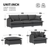 3-Piece Modular Chenille Upholstered Sofa Set with Single Sofa and Movable Ottoman - 2 of 4