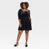 Women's Holiday Long Sleeve Rosette Midi A-Line Dress - Ava & Viv™ - image 3 of 3