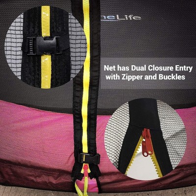 SereneLife 10-Foot Purple Trampoline with Safety Enclosure
