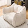 SYFERLORY Sofa chairs with highly resilient foam for living rooms and bedrooms, comfortable square lazy sofas，Beige - 3 of 4