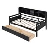 Sapphtopaz Daybed with Bookshelf Platform Bed Frame with Bedside Shelves and 2 Drawers Wood Slat Support Beds for Apartment, Bedroom - 2 of 4