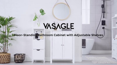 Forest Green MDF Freestanding Cabinet with Adjustable Shelving