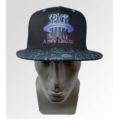 Men's Space Jam Flat Brim Baseball Hat - Black One Size