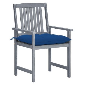 vidaXL 8-Piece Patio Chair Set, Comfortable Outdoor Seating with Blue Cushions, Durable Solid Acacia Wood, Gray Finish, Stylish and Weather-Resistant - 1 of 4