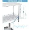 NSF Certified Stainless Steel Work Table,60*24*35inch Bilayer Table with Adjustable Undershelf ,Arced edge - 4 of 4