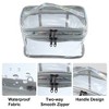 Unique Bargains Double Layer Makeup Bag Cosmetic Travel Bag Case Make Up Organizer Bag Clear Bags for Women 1pcs - 3 of 4
