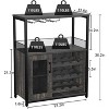 3-Tier Bar Cabinet with Detachable Wine Rack, Adjustable Shelves, Glass Holders, Buffet Sideboard for Dining Room Kitchen Living Room - 2 of 4
