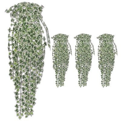 vidaXL Artificial Plant Set of 4 Variegated Green Plastic 35.4in