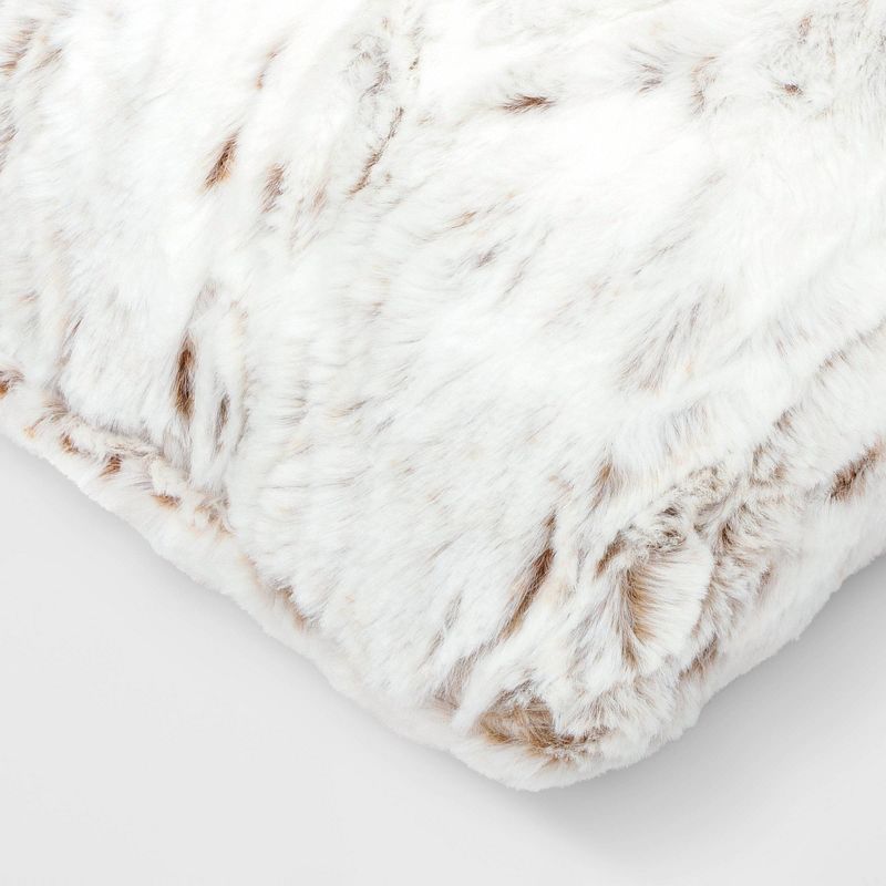 Tipped Snow Leopard Faux Fur Square Throw Pillow - Threshold™, 4 of 5