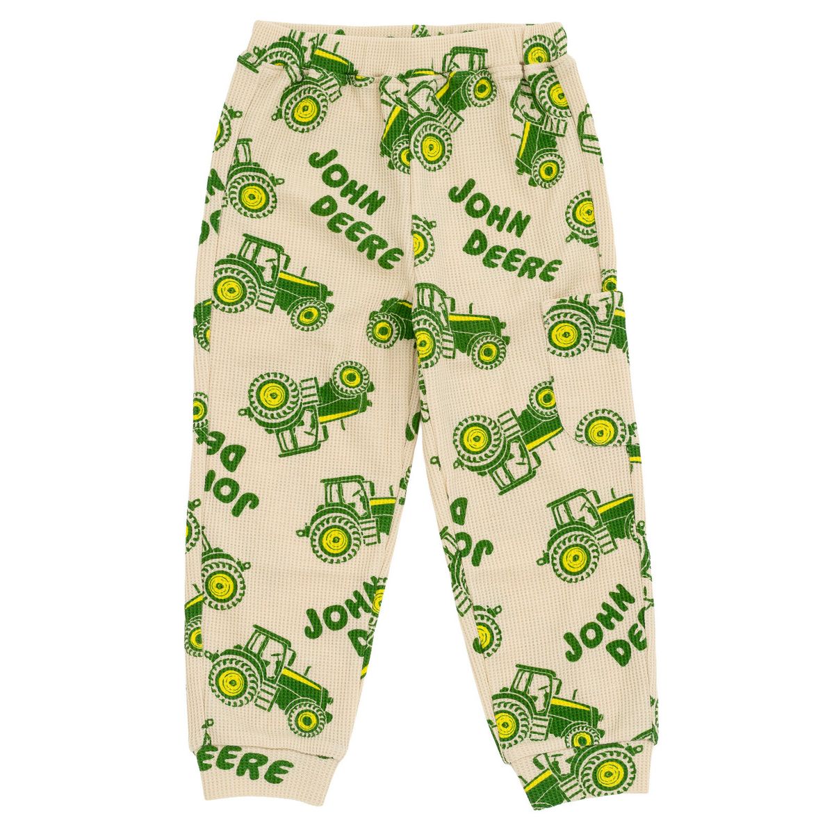 John Deere Tractor Waffle Knit Pullover Henley Hoodie and Jogger Pants Outfit Set Newborn to Infant - thumbnail 5