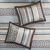 Sapphtopaz Bedding Comforter Set 5 Piece Traditional Style Geometric Jacquard Embroidery Quilt Set with Throw Pillows - 2 of 4