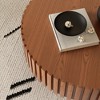 KIGFTSOD Round Coffee Table Handcrafted Relief Sturdy Pedestal Wooden Olive-Shaped Tea Table for Living Room - 4 of 4
