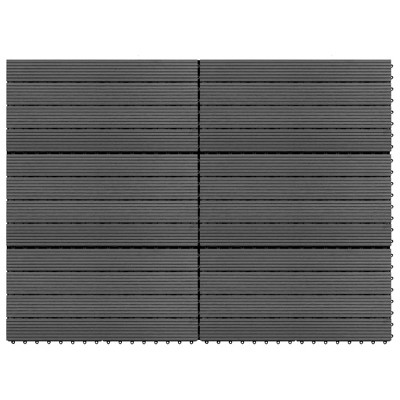 vidaXL WPC Tiles 23.6"x11.8" 6 pcs 10.8ftÂ² Gray