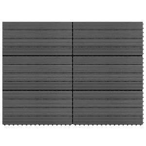 vidaXL WPC Tiles 23.6"x11.8" 6 pcs 10.8ftÂ² Gray - 1 of 4