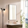 NicBex Glossy Bathroom Mirror for Wall, Rectangle Metal Framed Vanity Mirror, Modern Corner Mirror, Hangs Horizontally & Vertically, Black - 3 of 4