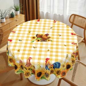 Farmhouse Tablecloth Vintage Style Chicken Cat Table Cover Farmhouse Animal Decor Tablecloth for Kitchen Dining Party - 1 of 4