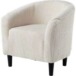 Accent Chair Armchair for Living Room Barrel Club Chair with Soft Padded Seat & Sturdy Legs for Bedroom Waiting Room Reception Chairs(Navy Blue) - 1 of 4