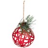 Northlight Rattan Style Metal Christmas Ball Ornament - 5" - Red - image 3 of 4