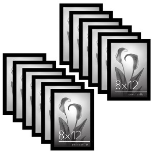 Americanflat 8x12 Picture Frame with Polished Plexiglass - Set of 12 - Signature Collection - Picture Frames with Engineered Wood - Black - 1 of 1