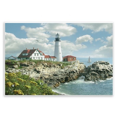 Stupell Industries Portland Lighthouse Peninsula Scene, 15" x 10"