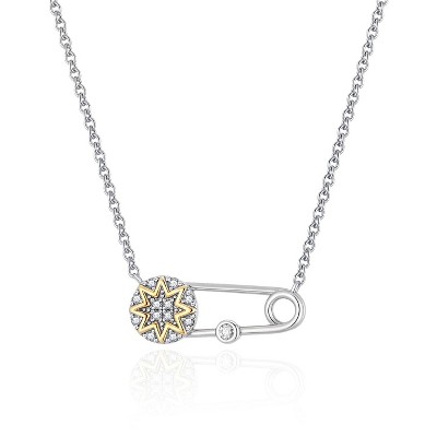 Molenia Paperclip necklace for Women, 925 Sterling Silver Paperclip Pendant, Trendy Jewelry Birthday Anniversary Mother's Day Gifts for Her Mom
