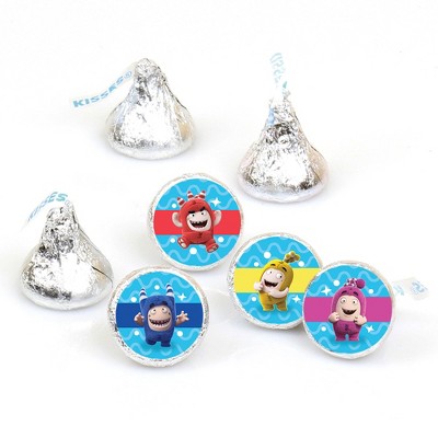 Oddbods x Big Dot of Happiness - Kids Birthday Party Round Candy Sticker Favors - Labels Fit Hershey's Kisses (1 sheet of 108)