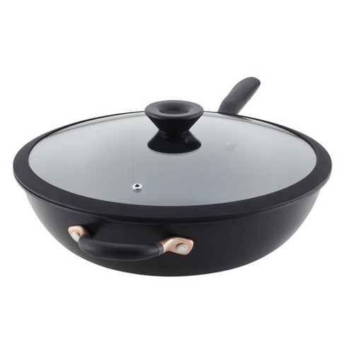  ExcelSteel Perfect for Home Cooking Stir Fry Asian Indian  Cuisine 12 Cast Iron Wok, Black: Home & Kitchen