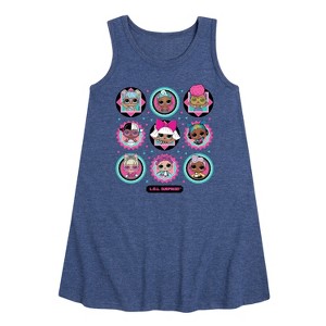 Girls' - LOL Surprise! - All Dolls Together Graphic Sleeveless Aline Dress - 1 of 4