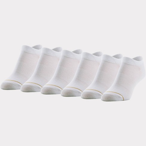 All Pro Women's 6pk No Show Double Tab Athletic Socks - White 4-10 : Target