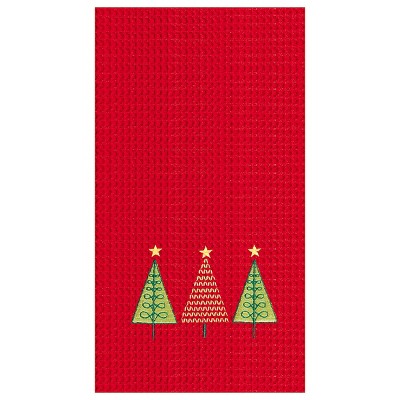 C&f Home 27 X 18 christmas In The Woods Sentiment With Log Cabin  Embroidered Cotton Waffle Weave Kitchen Dish Towel : Target