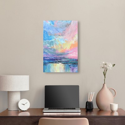 Nature's Colors Abstract Canvas Wall Art in Pastel Hues, 24" x 16"