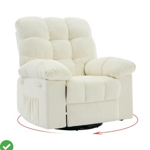 Adult Rocker Swivel Recliner Chair - Soft Fabric Overstuffed Manual Glider, Comfy Nursery Rocking Sofa Chair for Living Room - 1 of 4