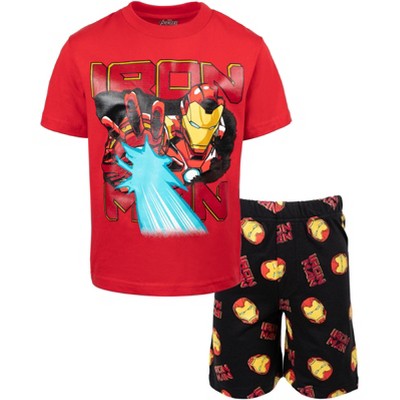 Marvel Avengers Iron Man Graphic T-shirt & French Terry Shorts :