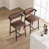 Bar Stools Set of 2 with Wider Seat, 26" Upholstered Bar Stools with Footrest, Modern Bar Stools Set with Back&Arms for Kitchen Island, Easy Assembly - 4 of 4