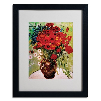 Vincent Van Gogh Framed Botanical Canvas Print in Black Frame