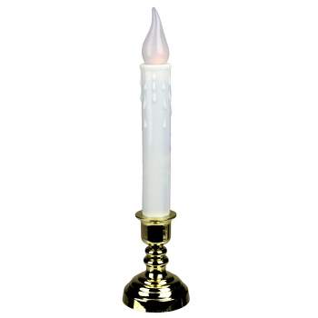 Northlight 8.5" Battery Operated LED Christmas Candle Lamp with Automatic Timer - White/Gold