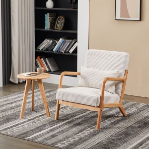 Okak Mid-Century Style Upholstered Armchair with Solid Wood Frame,Reading Leisure Chair for Living Rooms,Relaxation Areas - 1 of 4