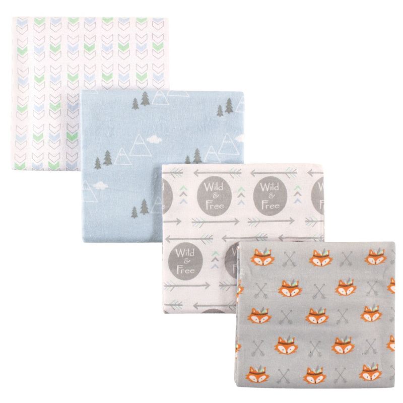 Luvable Friends Baby Boy Cotton Flannel Receiving Blankets, Wild Free, One Size, 1 of 3