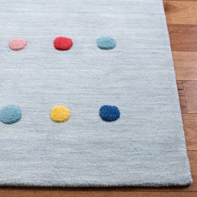 Gray Wool Polka Dot 8' x 10' Kids Area Rug
