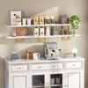 Floating Shelves 15 Inch Wall Shelf Set of 3 White and Gold 2 - Tier Hanging Storage for Bathroom Living Room Bedroom Kitchen - 3 of 4