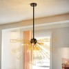 Rennnsan Traveth 33"W 10-Light Sputnik Dandelion Industrial Dimmable Chandelier in Black - 2 of 4