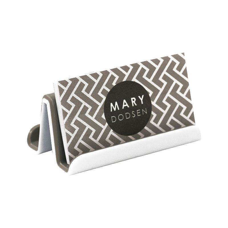 Fusion Business Card Holder White and Gray 37523, 1 of 4